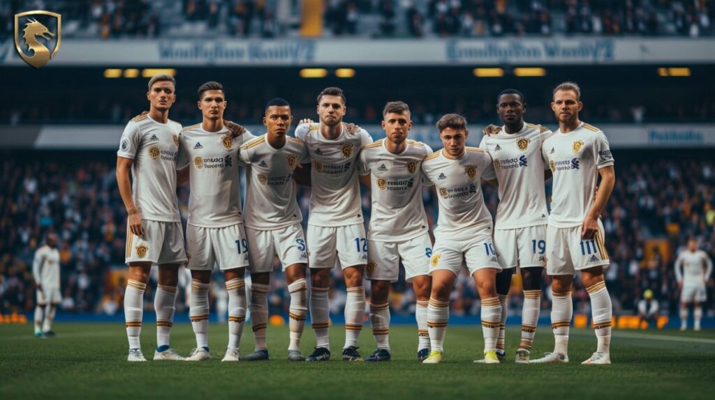 นักเตะลีดส์ ยูไนเต็ด วันนี้ ยืนเรียงแถวก่อนการแข่งขันพรีเมียร์ลีก