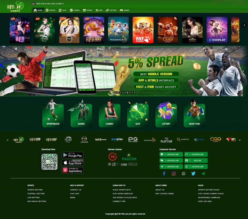 หน้าเว็บไซต์ AFB88 เว็บแทงบอลออนไลน์ ระบบเดิมพันฟุตบอลและราคาบอล