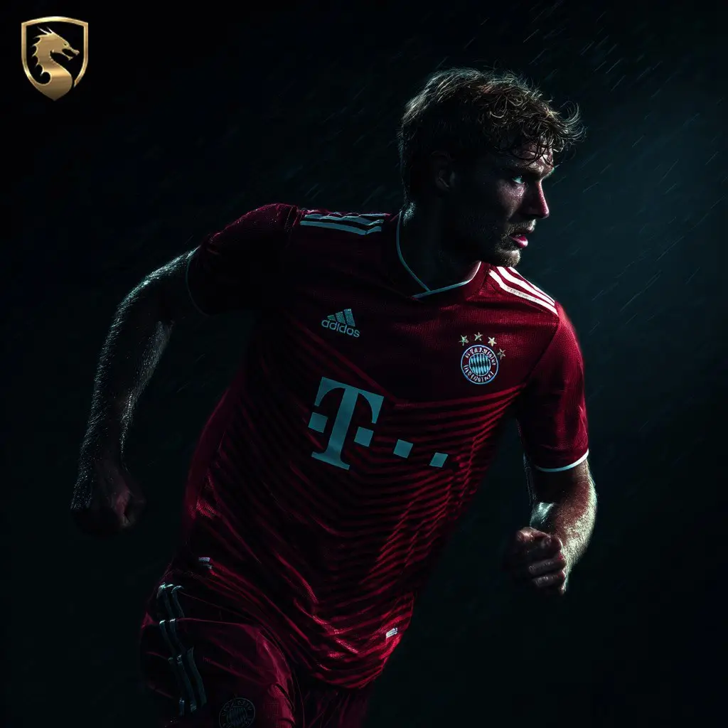 นักเตะในชุดสีแดงกำลังเล่นฟุตบอลในสนาม ใช้ประกอบบทความวิเคราะห์ทีมบาเยิร์น มิวนิค