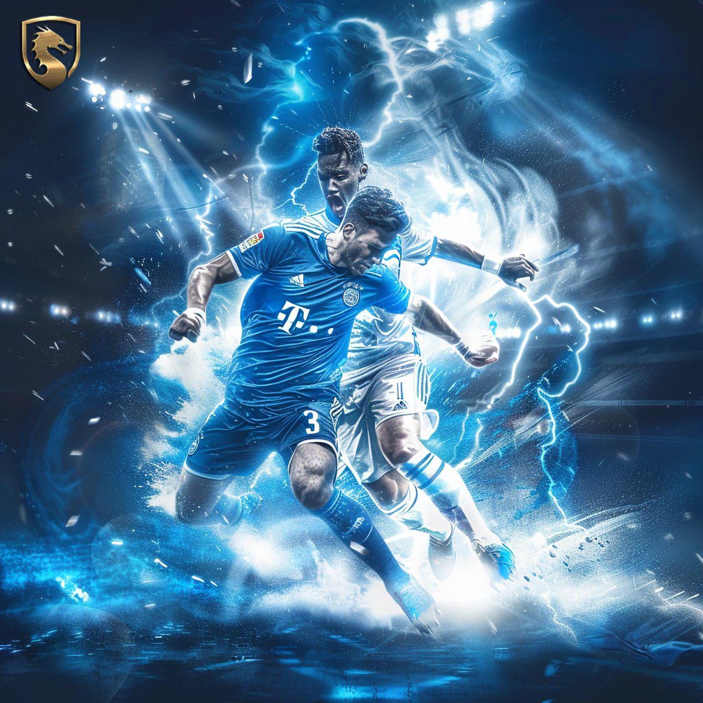 ฮอฟเฟ่นไฮม์ ล่าสุด ทีม TSG Hoffenheim นักเตะกำลังยิงประตูในสนามฟุตบอล